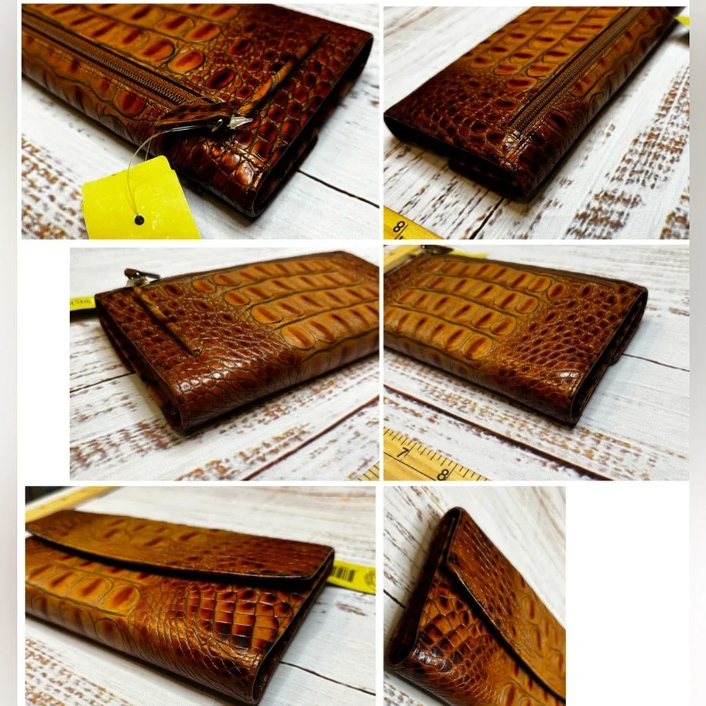 Brahmin Soft Checkbook Clutch Toasted Almond - Picture 3 of 7